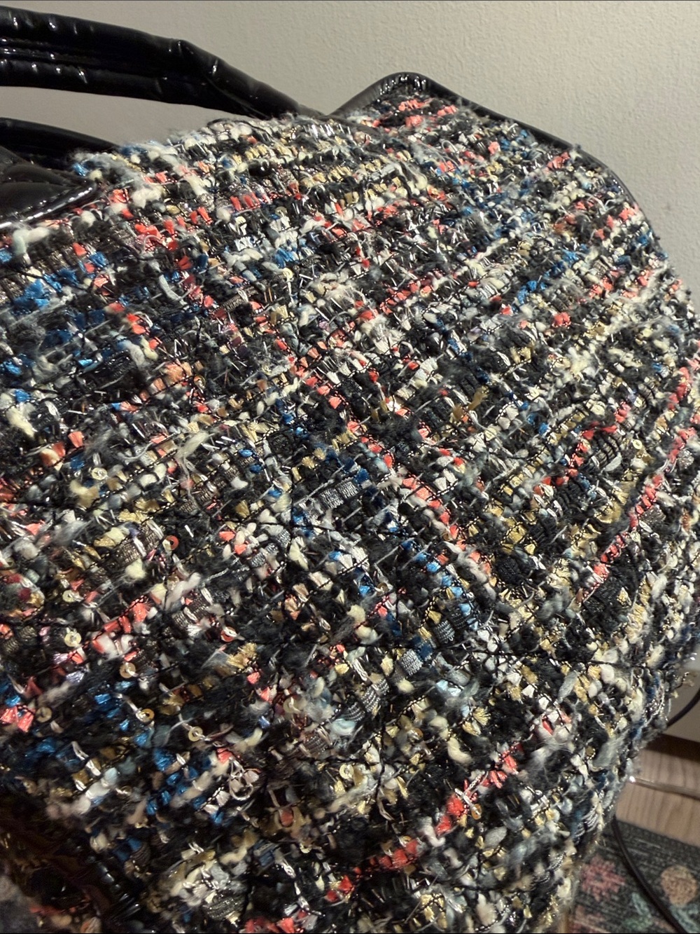 MZ Wallace Medium Box Tote in a multicolored tweed fabric also a crossbody - Picture 3 of 9
